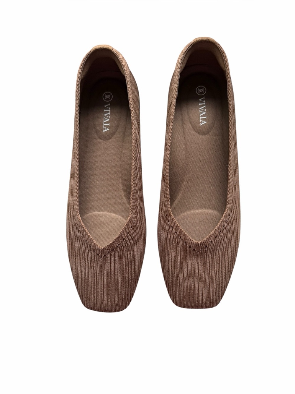 Vivaia Square-Toe V-Cut Flats (Margot 2.0). Espresso. Size 7.5 (38.5). NIB - Picture 2 of 8
